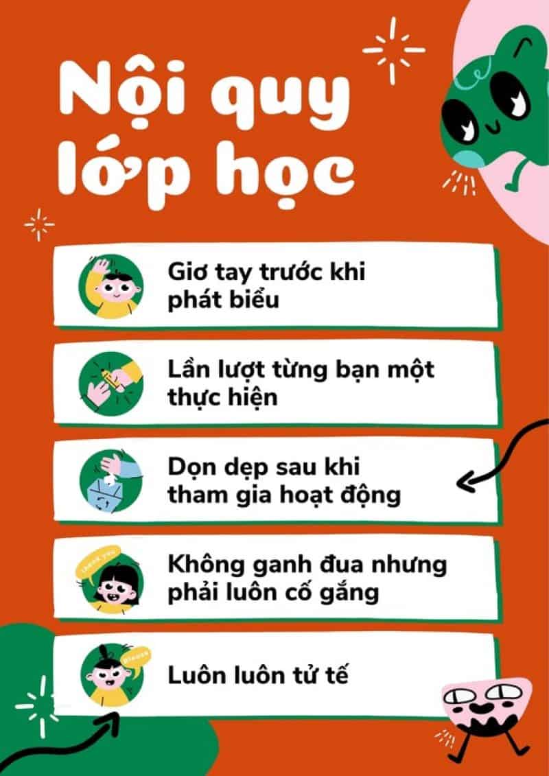 Nội quy lớp học tiểu học